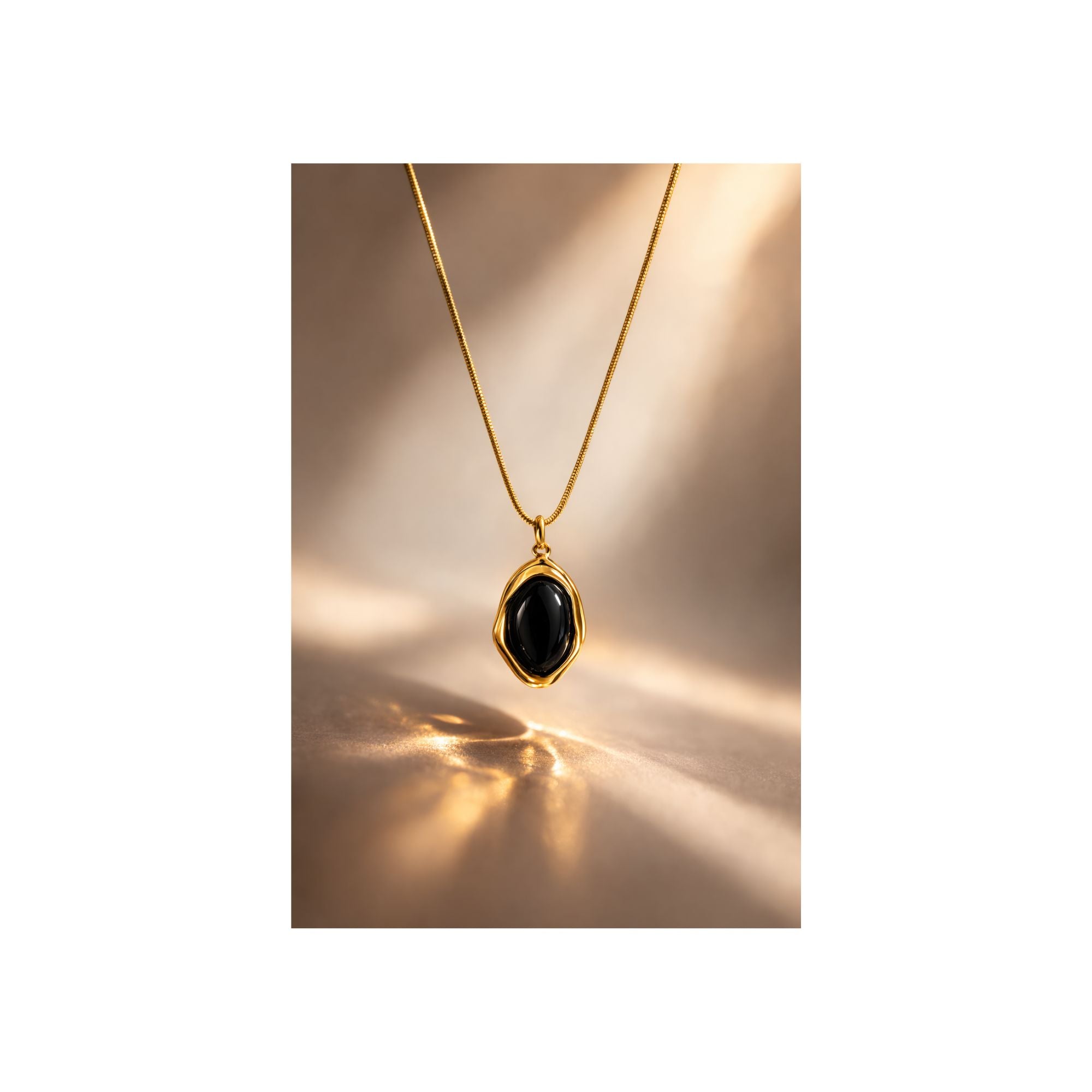 Midnight Oval Pendant Necklace