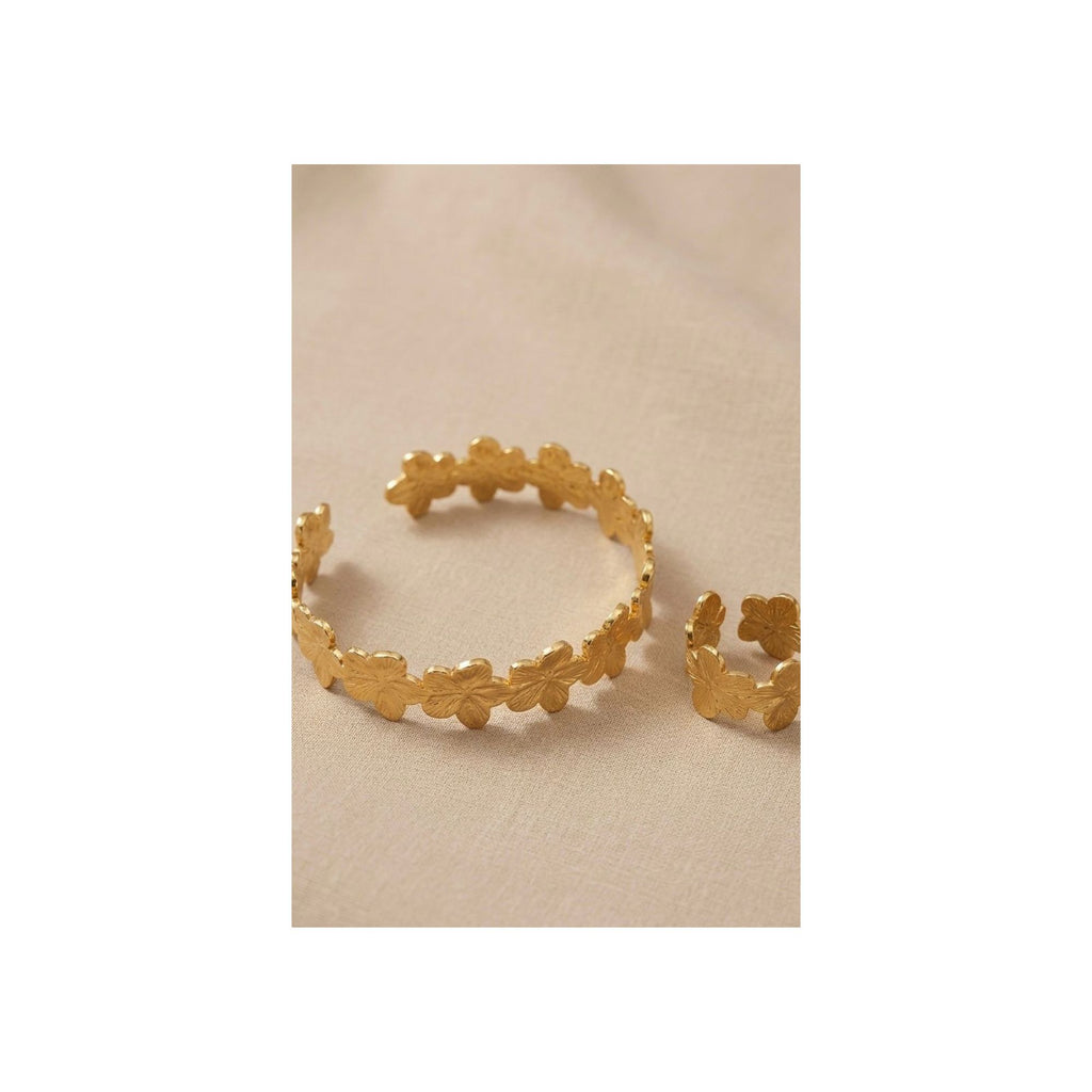 Golden Blossom Bracelet & Ring Set
