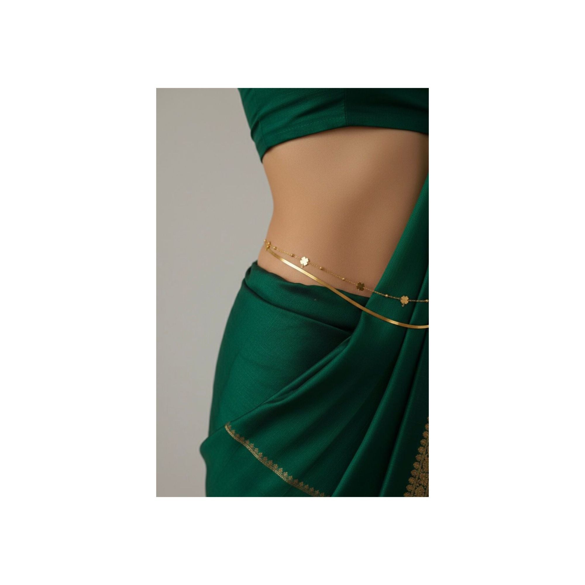 Golden Clover Anti-Tarnish Hip Chain — That Girl Energy ✨