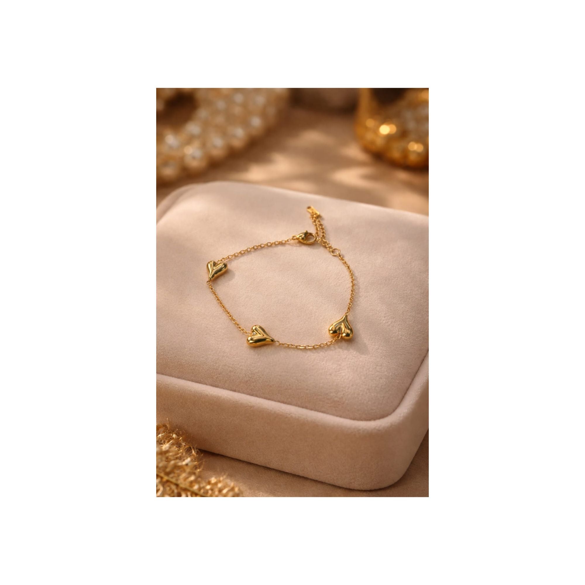 💛 Gold Heart Anti-Tarnish Chain Bracelet 💛