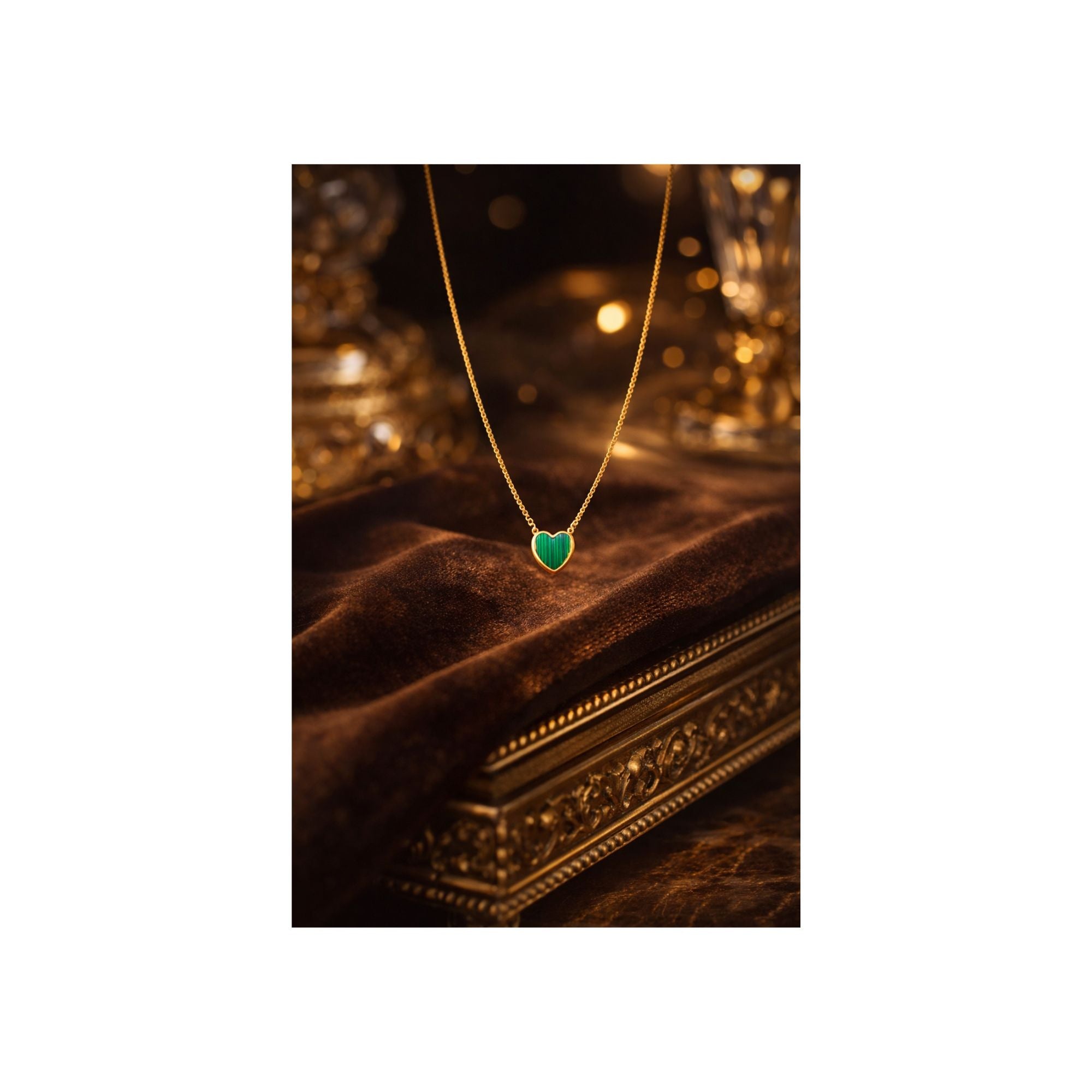 Emerald Heart Pendant Necklace