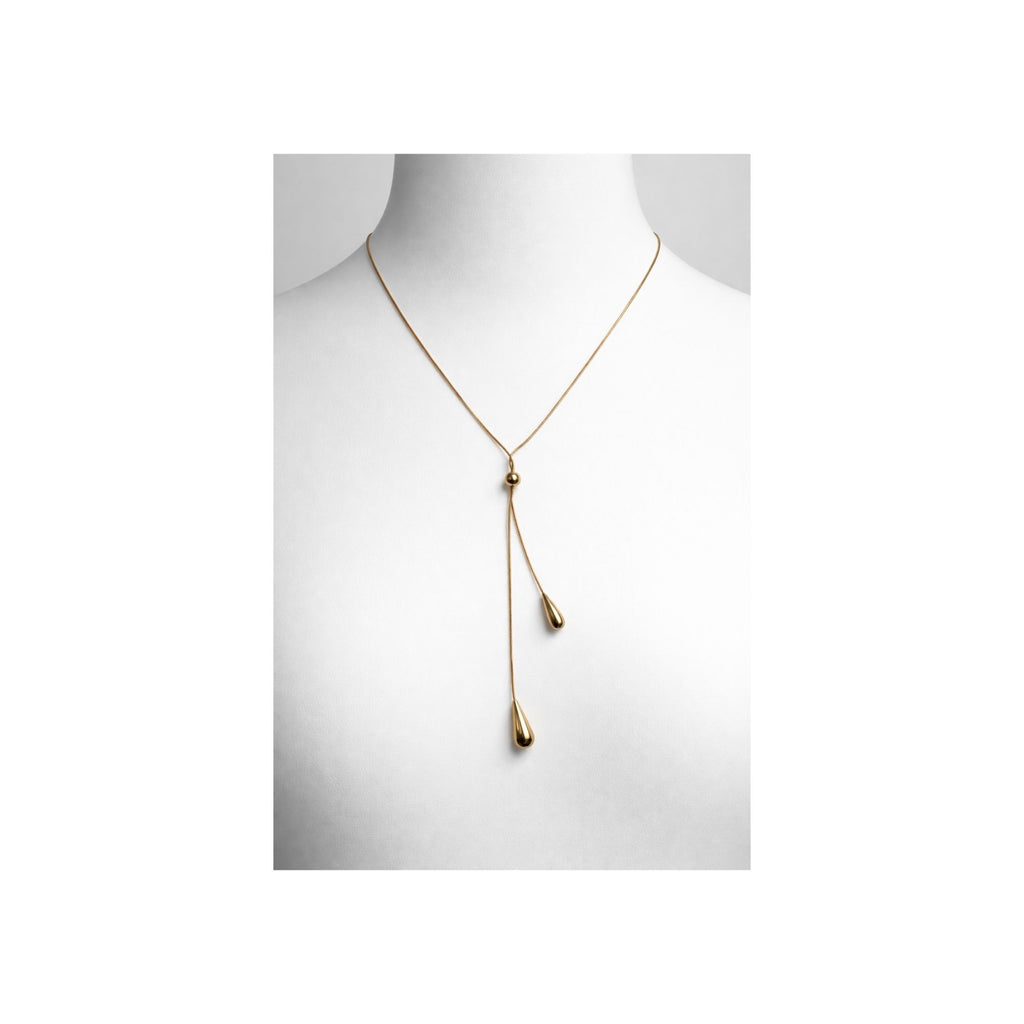 Drip Drop Lariat Necklace – Minimal, Sleek & Trendy