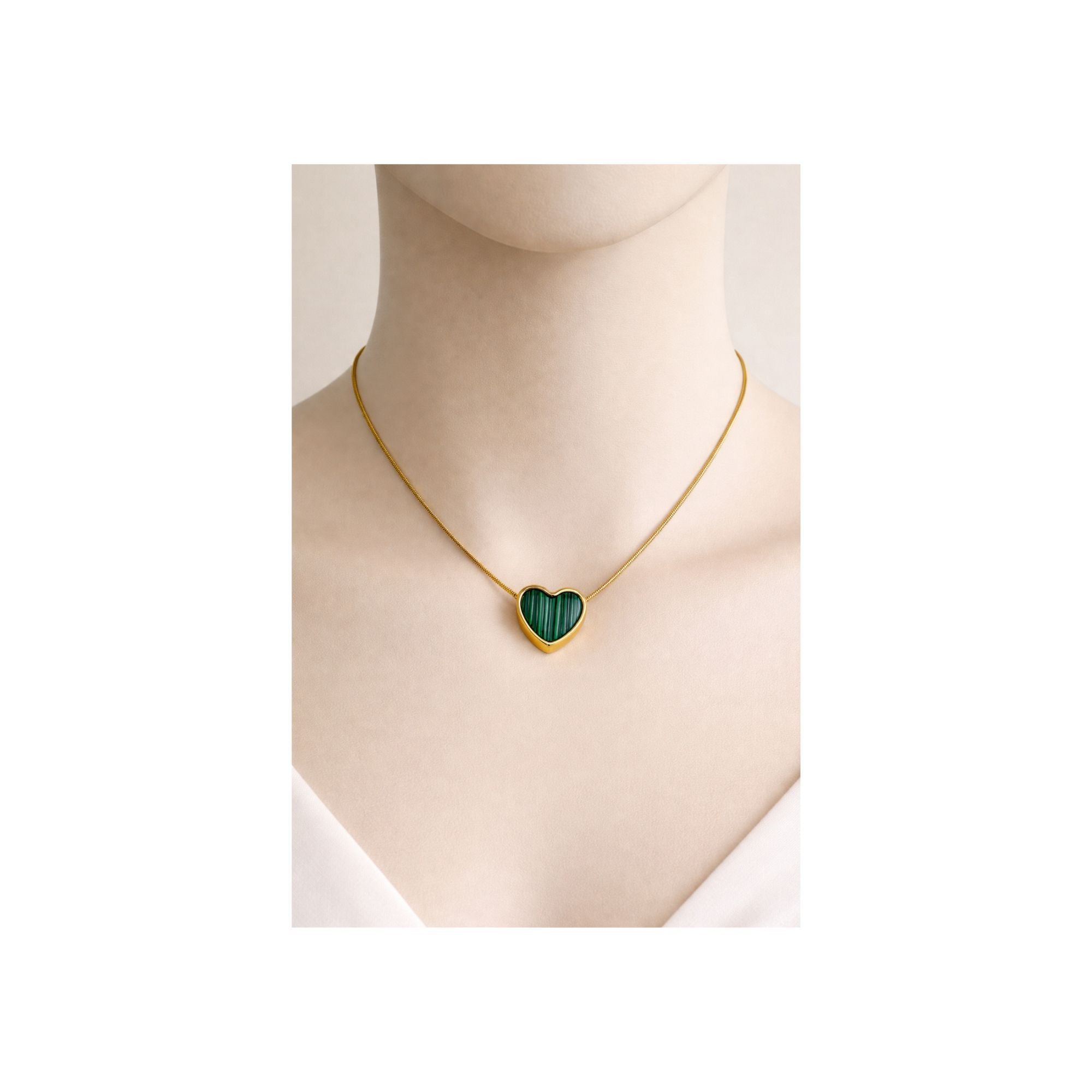 Emerald Heart Pendant Necklace