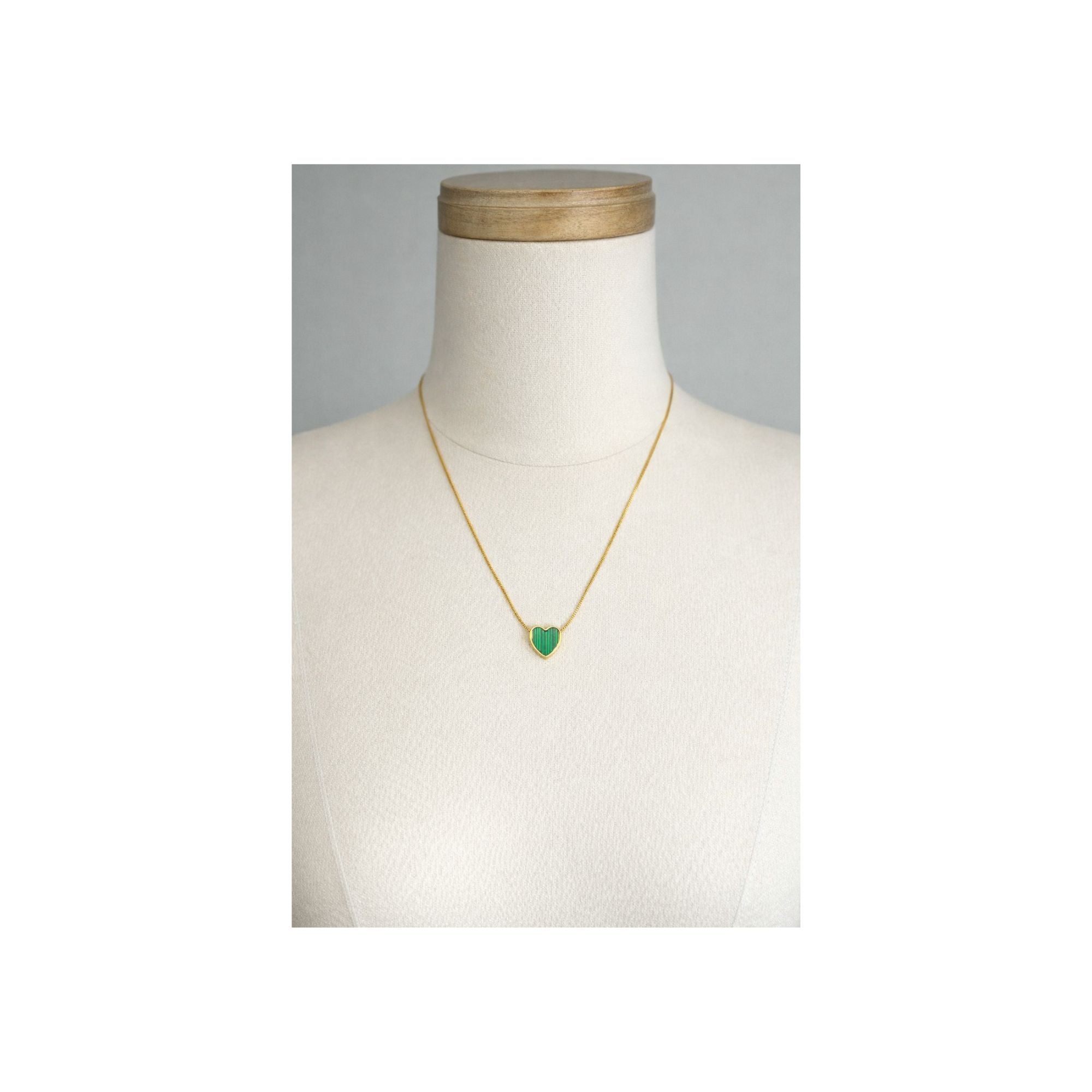 Emerald Heart Pendant Necklace