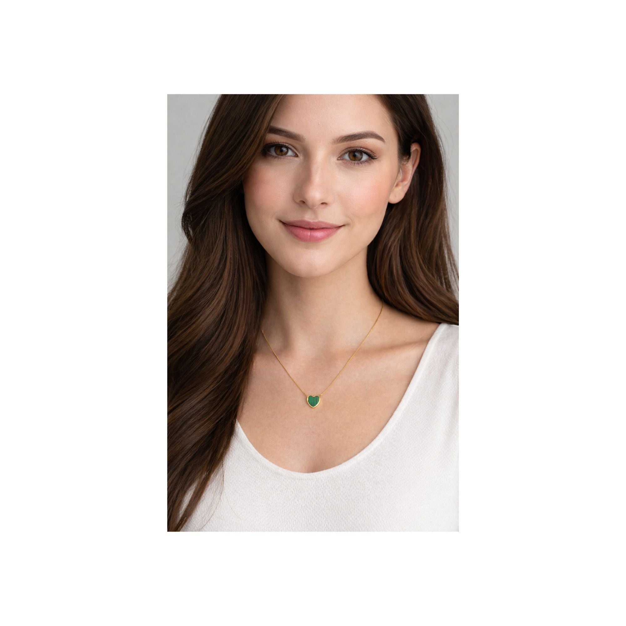 Emerald Heart Pendant Necklace