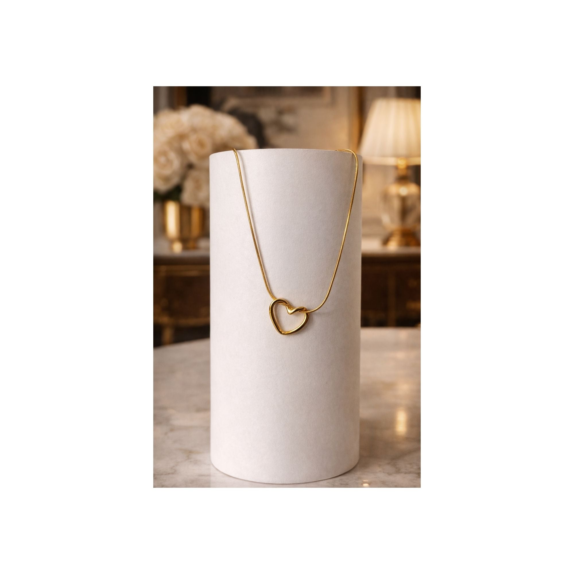 Double Heart Gold Necklace – Minimal & Romantic ✨