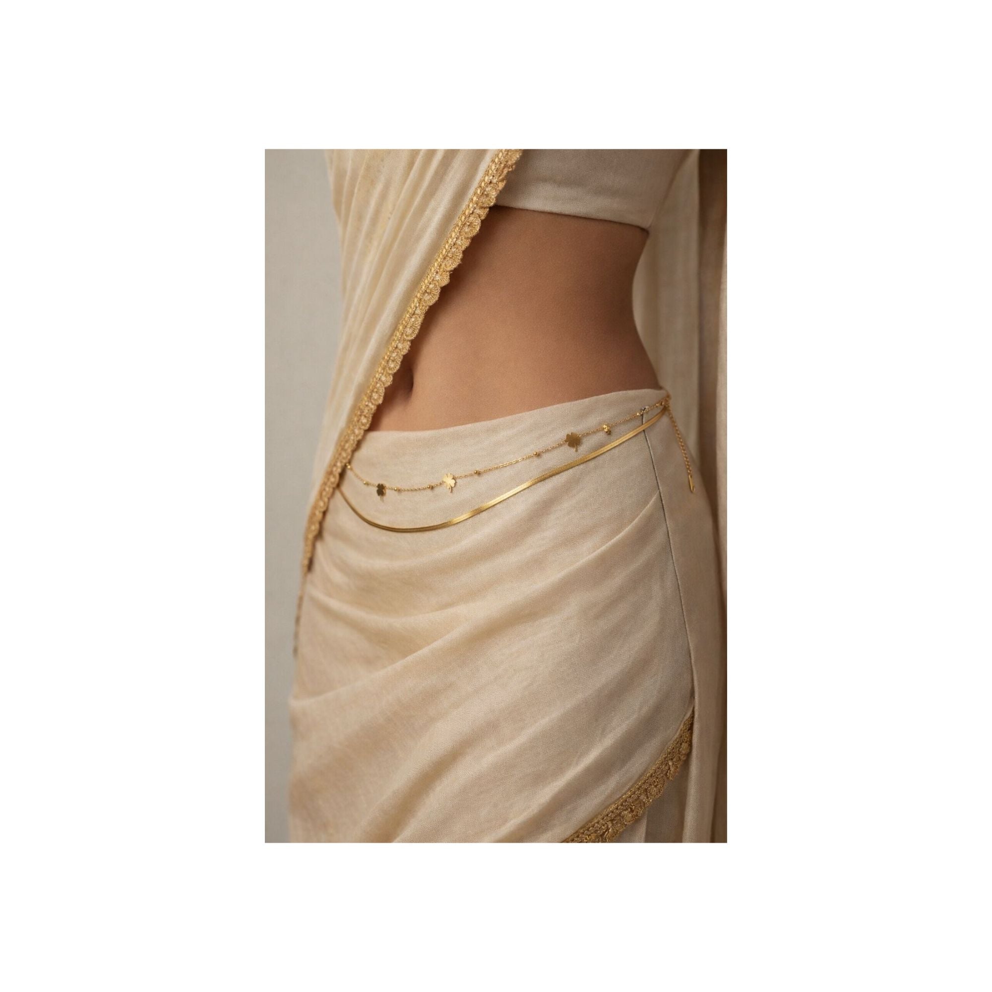 Golden Clover Anti-Tarnish Hip Chain — That Girl Energy ✨