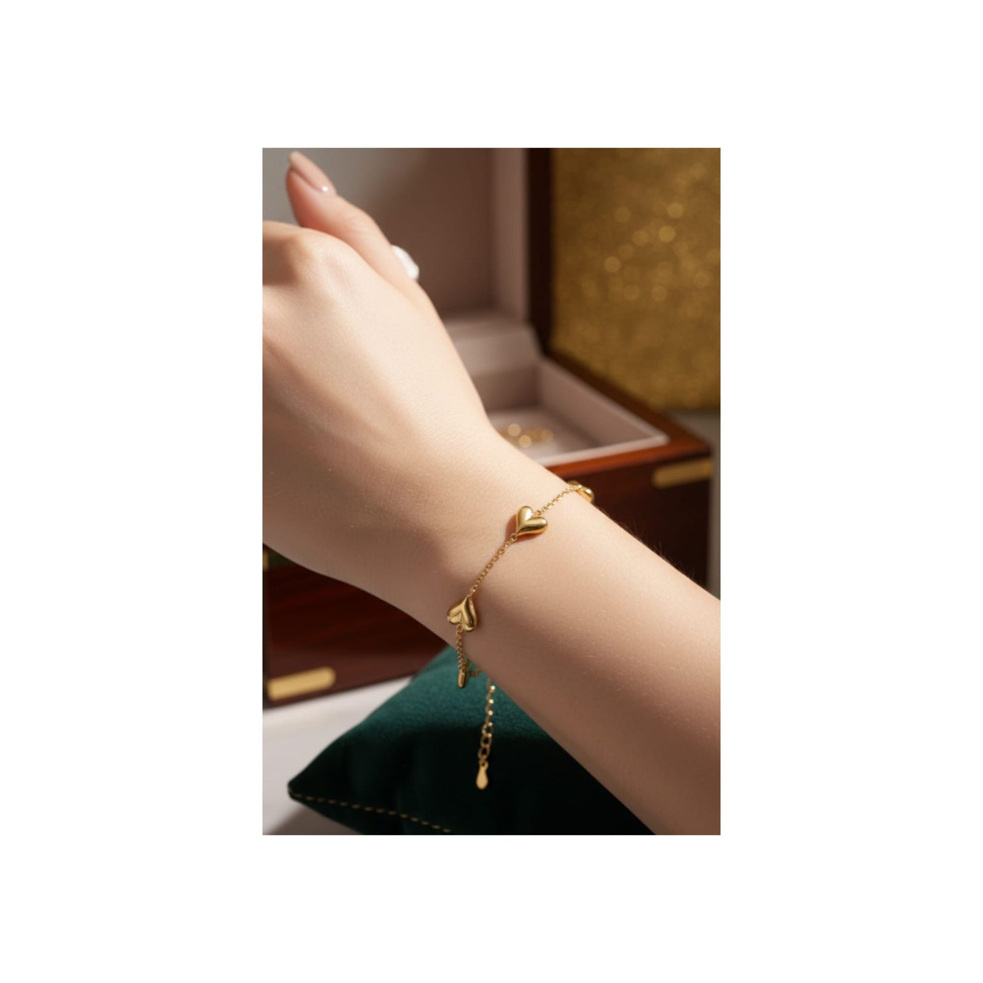 💛 Gold Heart Anti-Tarnish Chain Bracelet 💛