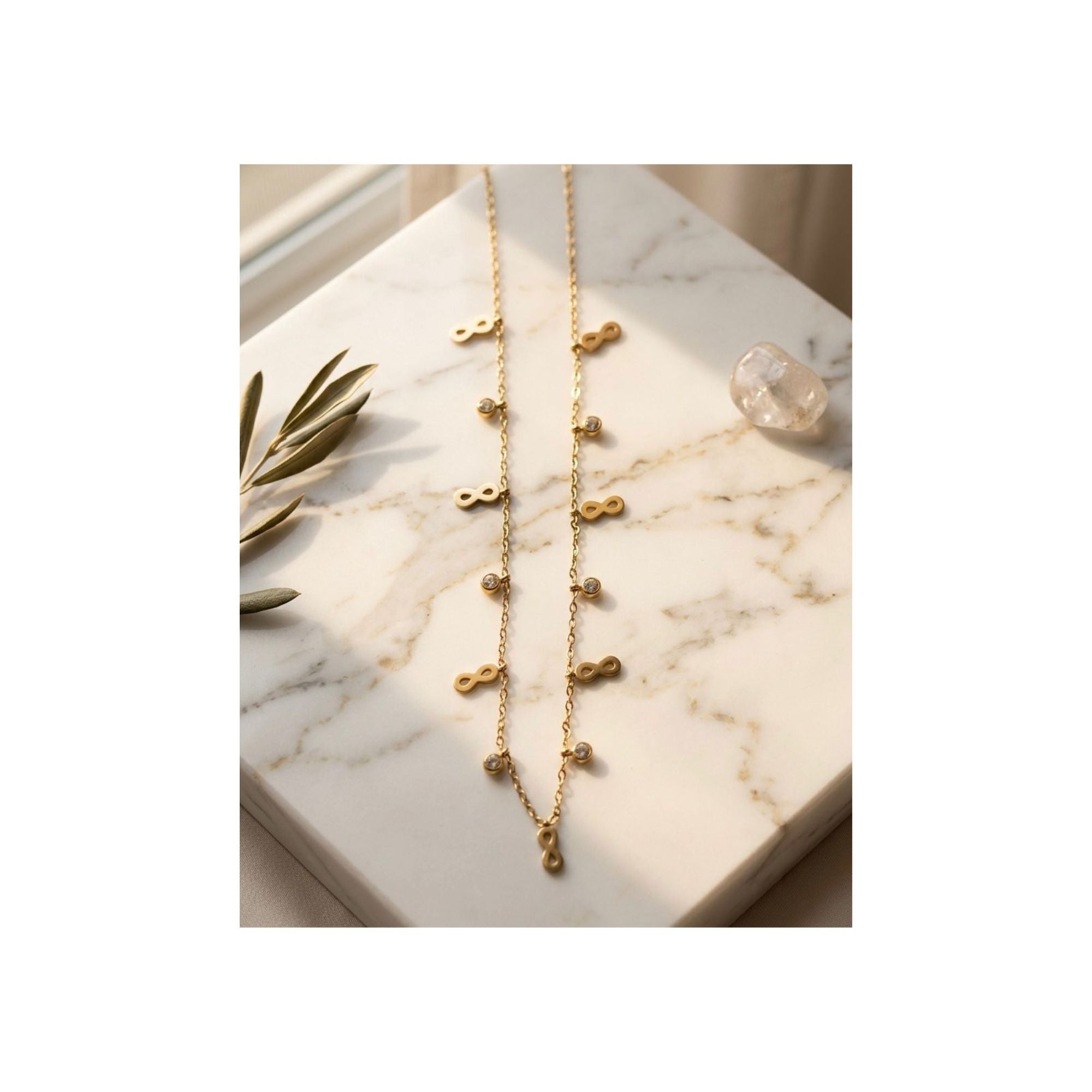 Infinity Spark Charm Necklace