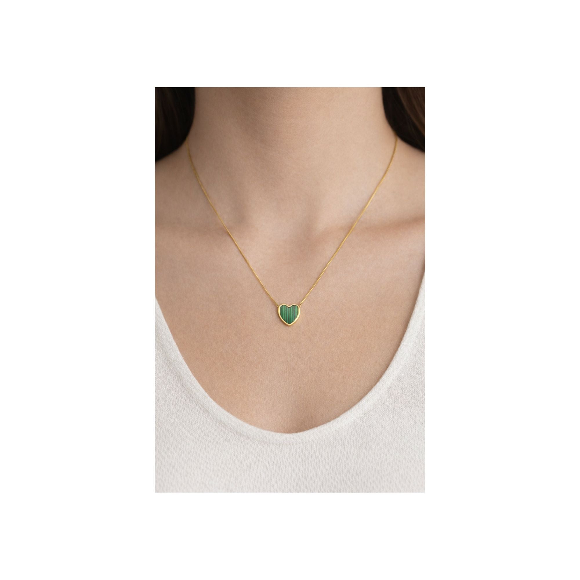 Emerald Heart Pendant Necklace
