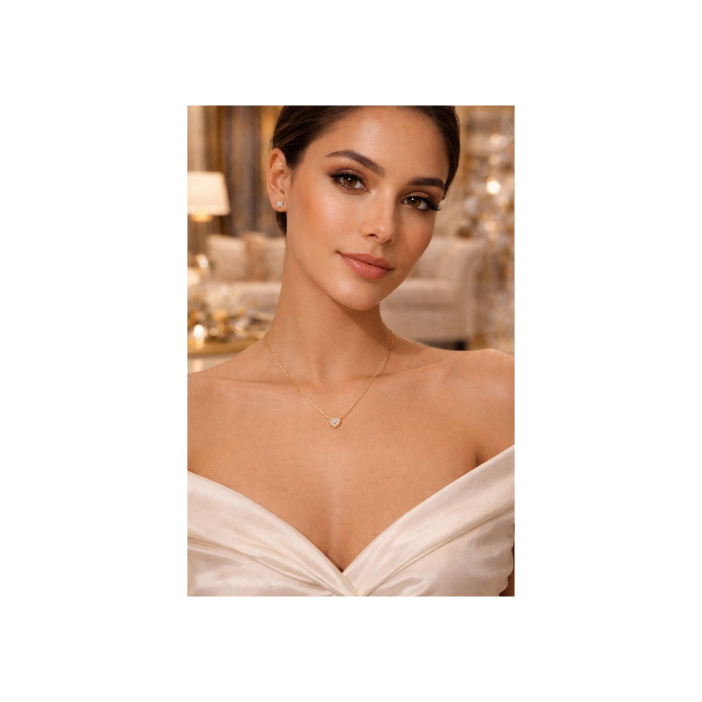 Iced Heart Pendant Necklace – Cute, Classy & Trendy 💎✨