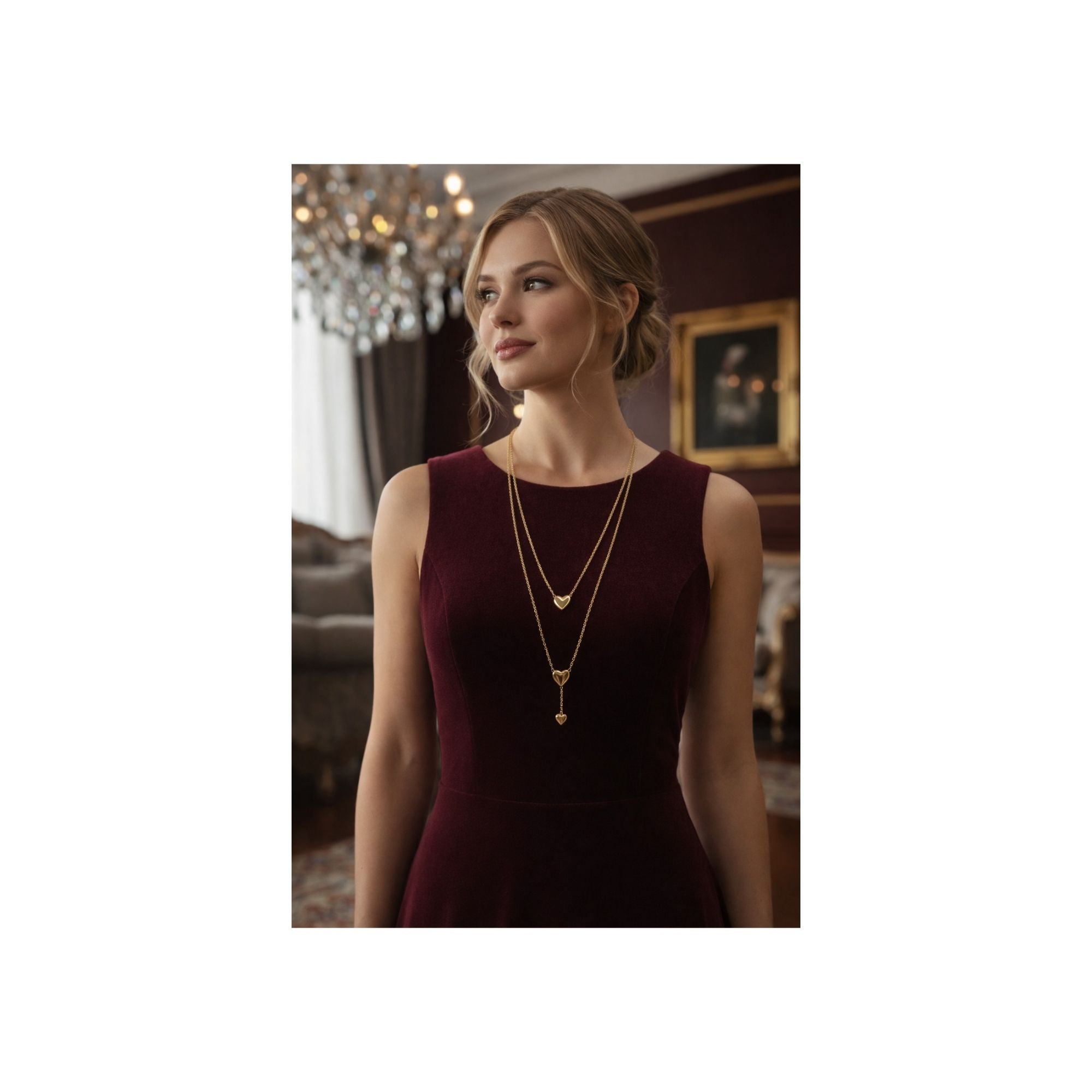Layered Heart Necklace – Anti-Tarnish, Cute & Luxury
