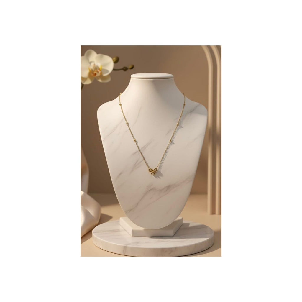 ✨ Bow Babe Anti-Tarnish Gold Necklace — Everyday Cute ✨