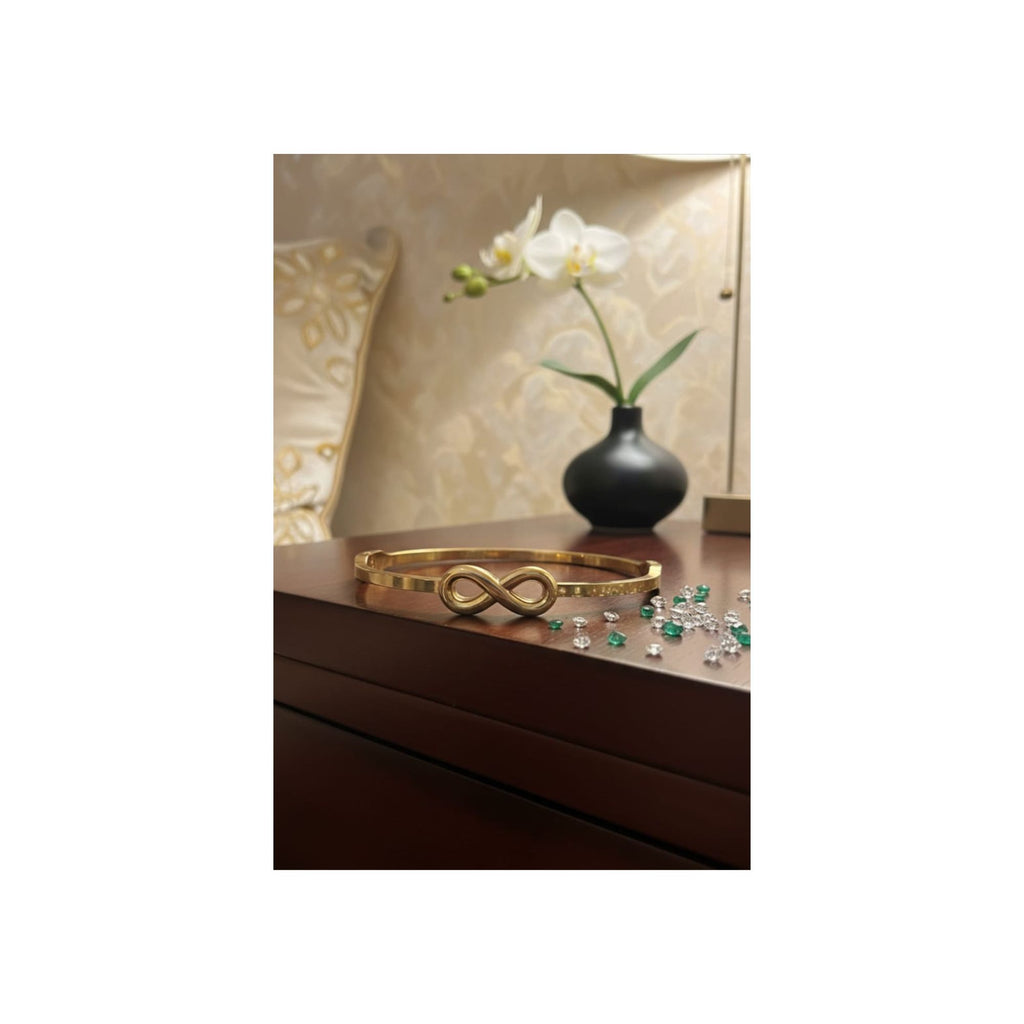 Forever Loop Infinity Anti-Tarnish Gold Bangle Bracelet 316 SS