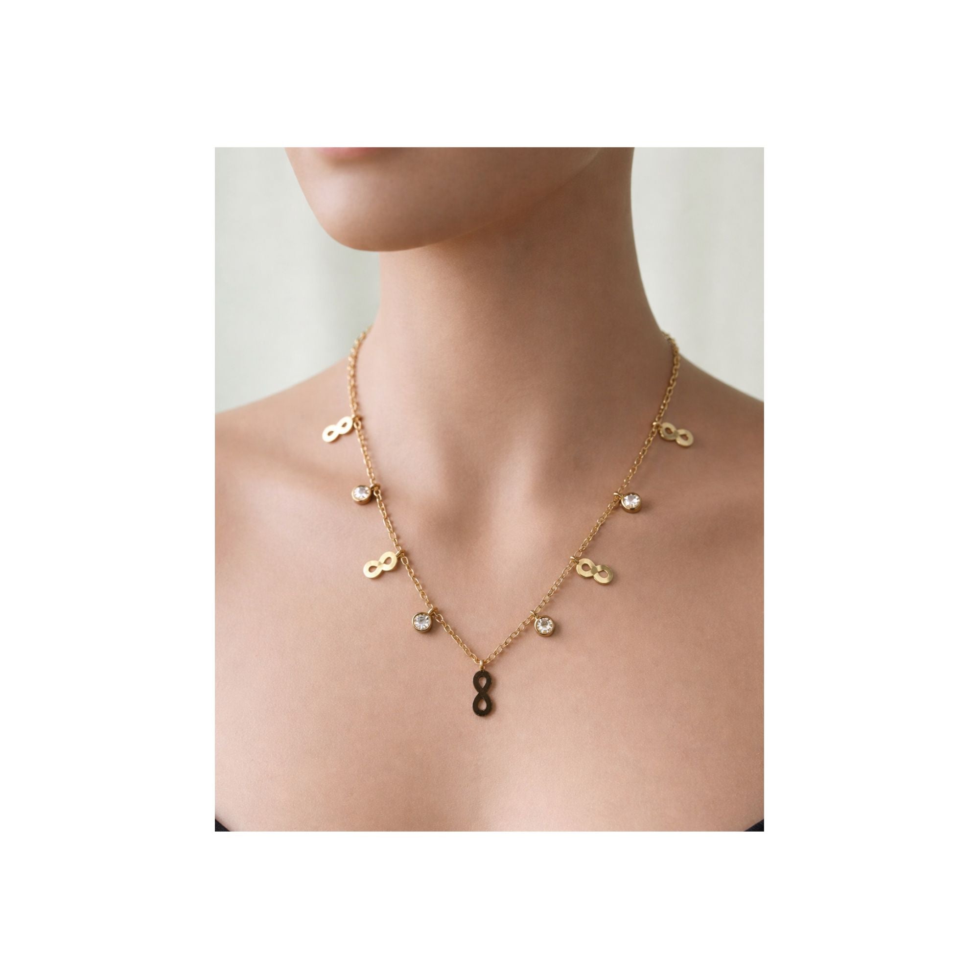 Infinity Spark Charm Necklace