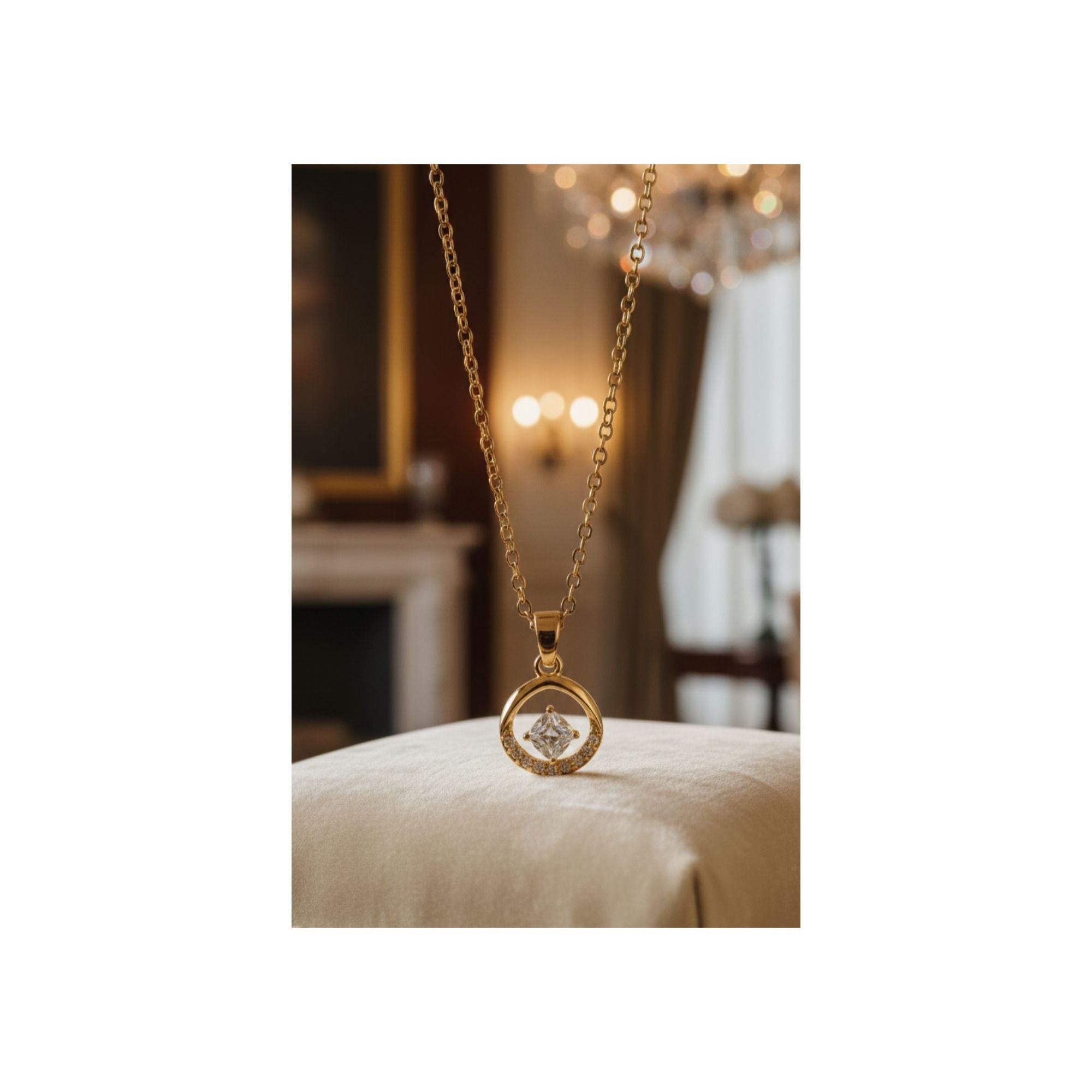 Halo Spark Pendant Necklace – Icy, Elegant & On-Trend