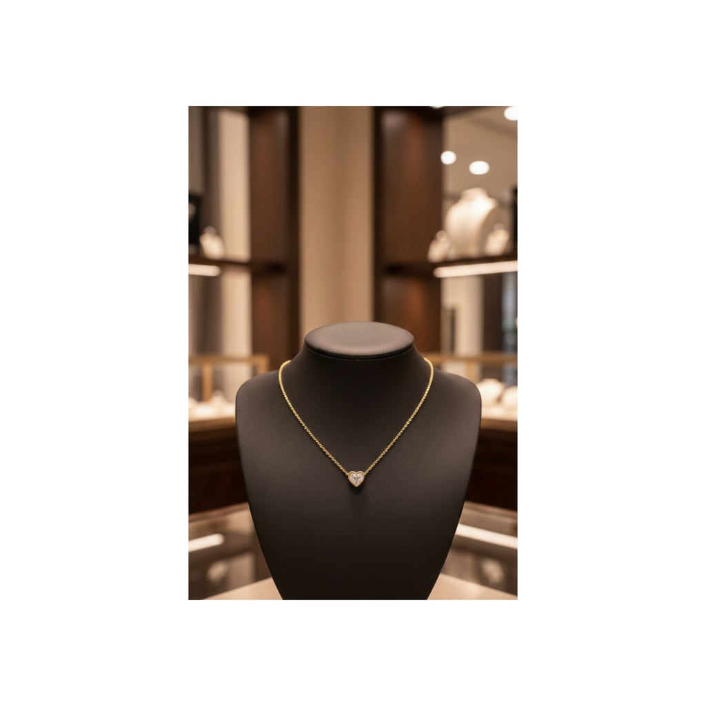 Iced Heart Pendant Necklace – Cute, Classy & Trendy 💎✨