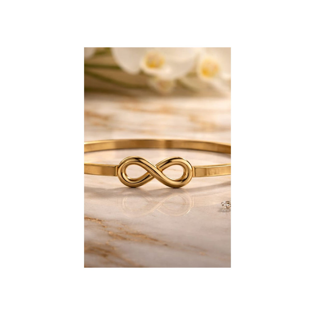 Forever Loop Infinity Anti-Tarnish Gold Bangle Bracelet 316 SS