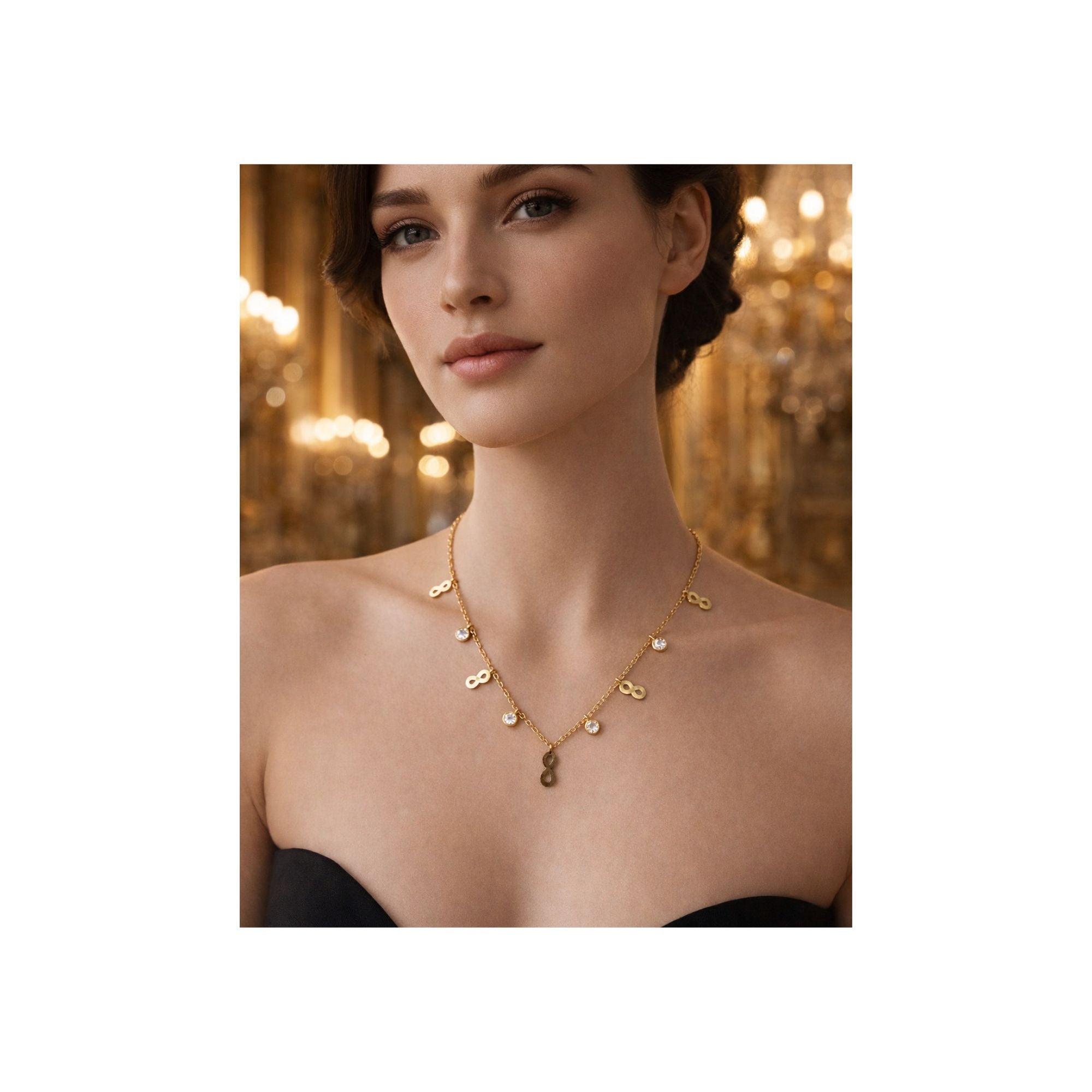 Infinity Spark Charm Necklace