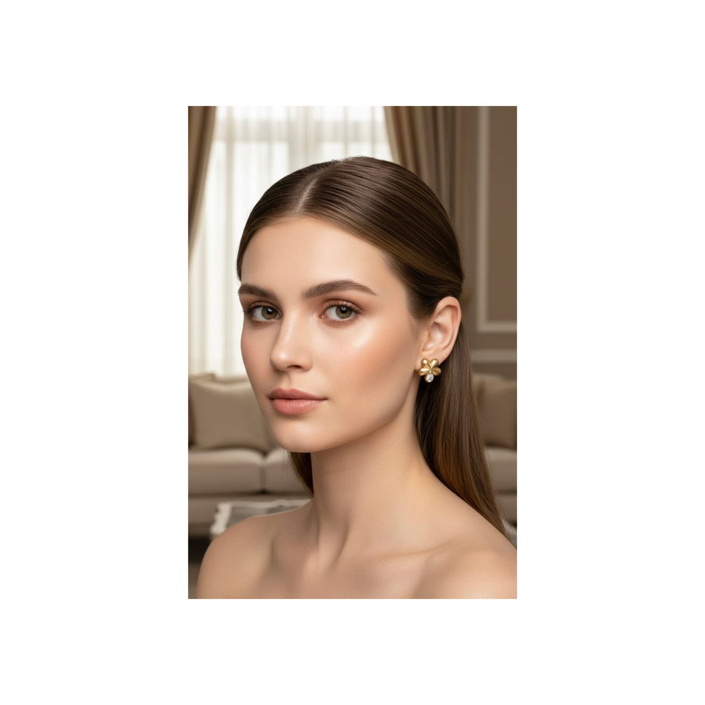 Golden Bloom Stud Earrings-— Anti-Tarnish 316L Stainless Steel 🌼✨