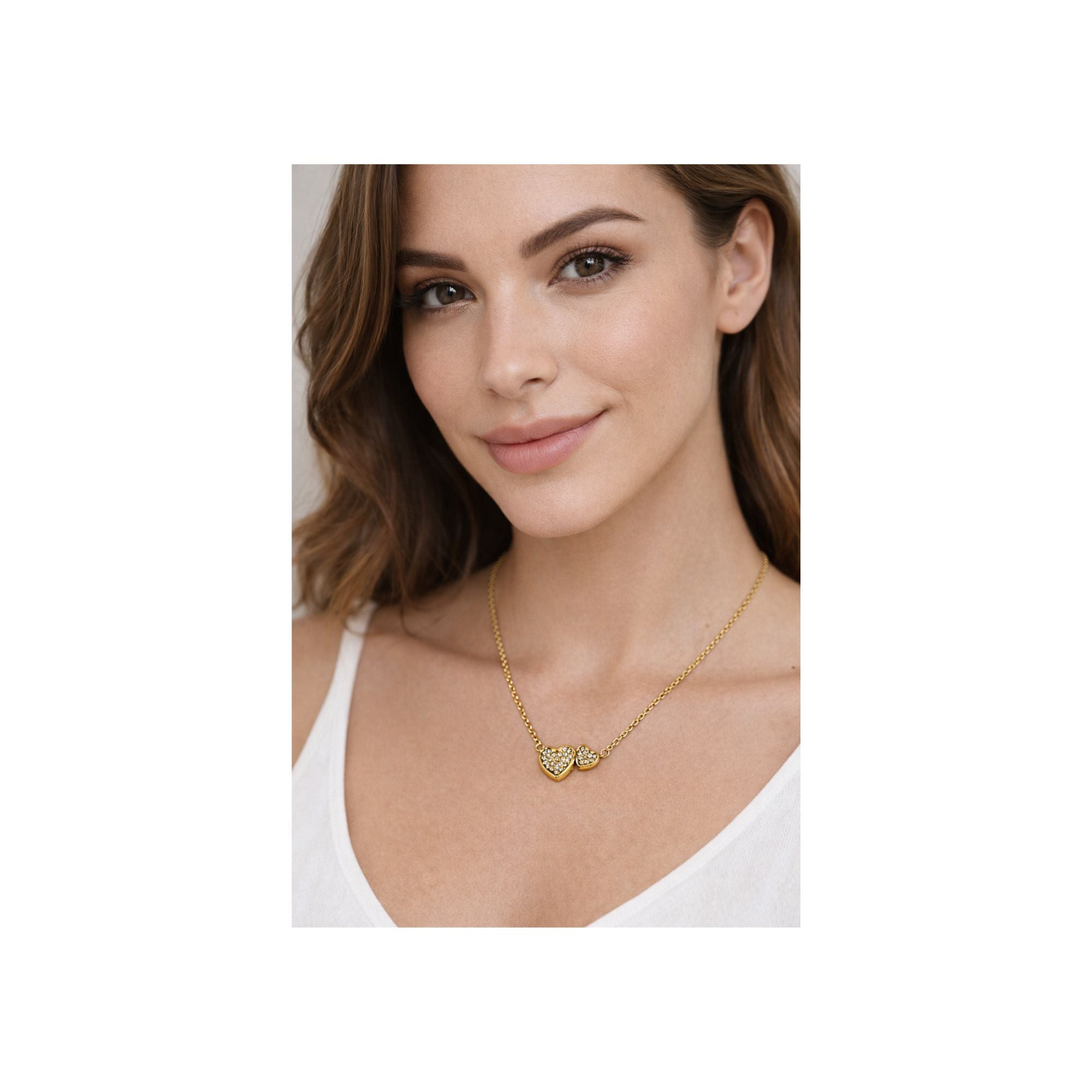 Duo Heart Sparkle Necklace