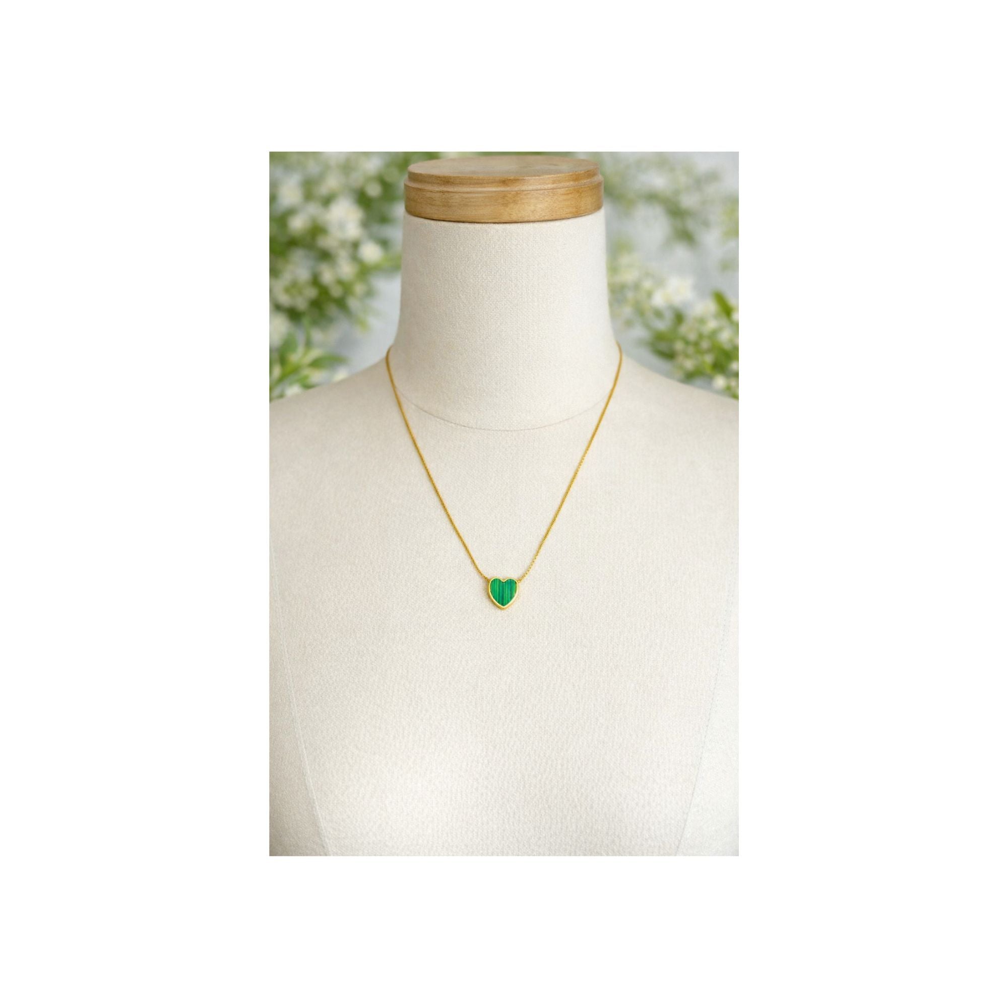 Emerald Heart Pendant Necklace