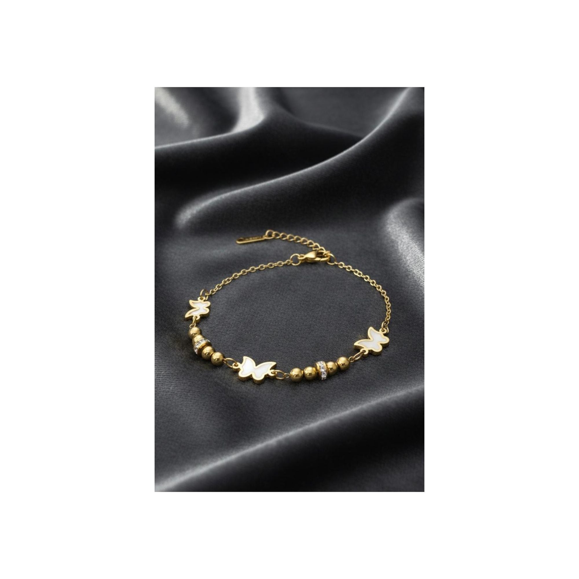 Double Stone Butterfly Anti-Tarnish Bracelet 🦋💎✨